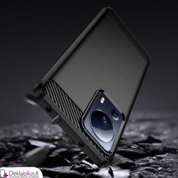 Carbon guminis dėklas - juodas (Xiaomi 13 Lite)